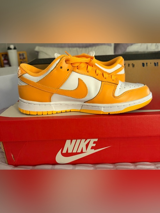 Nike Shoes - Nike Women's Orange and White Low-Top Sneakers